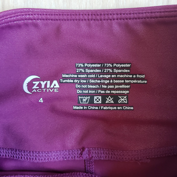 Zyia Active Leggings Womens 4 Pink Capri Mid Rise Side Pocket - Picture 3 of 6